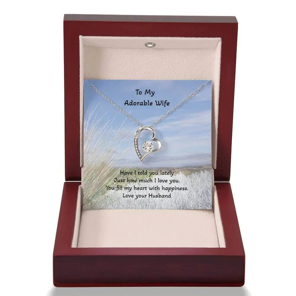 To My Adorable Wife Gold Forever Love Necklace