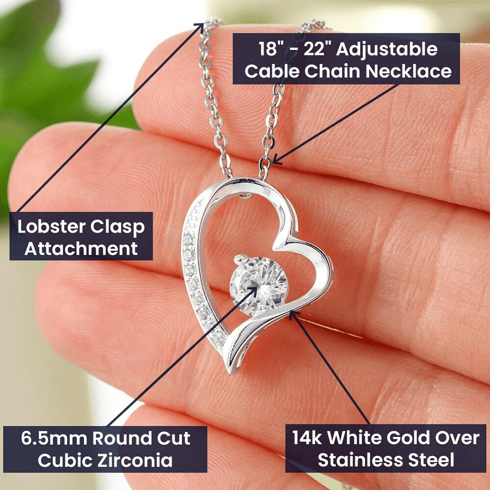 Roses are Forever, Love Necklace Wife Jewellery gold white gold finish Necklace