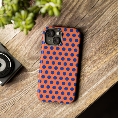 Orange Blue Polkadot Phone Case Cover - Phone Case
