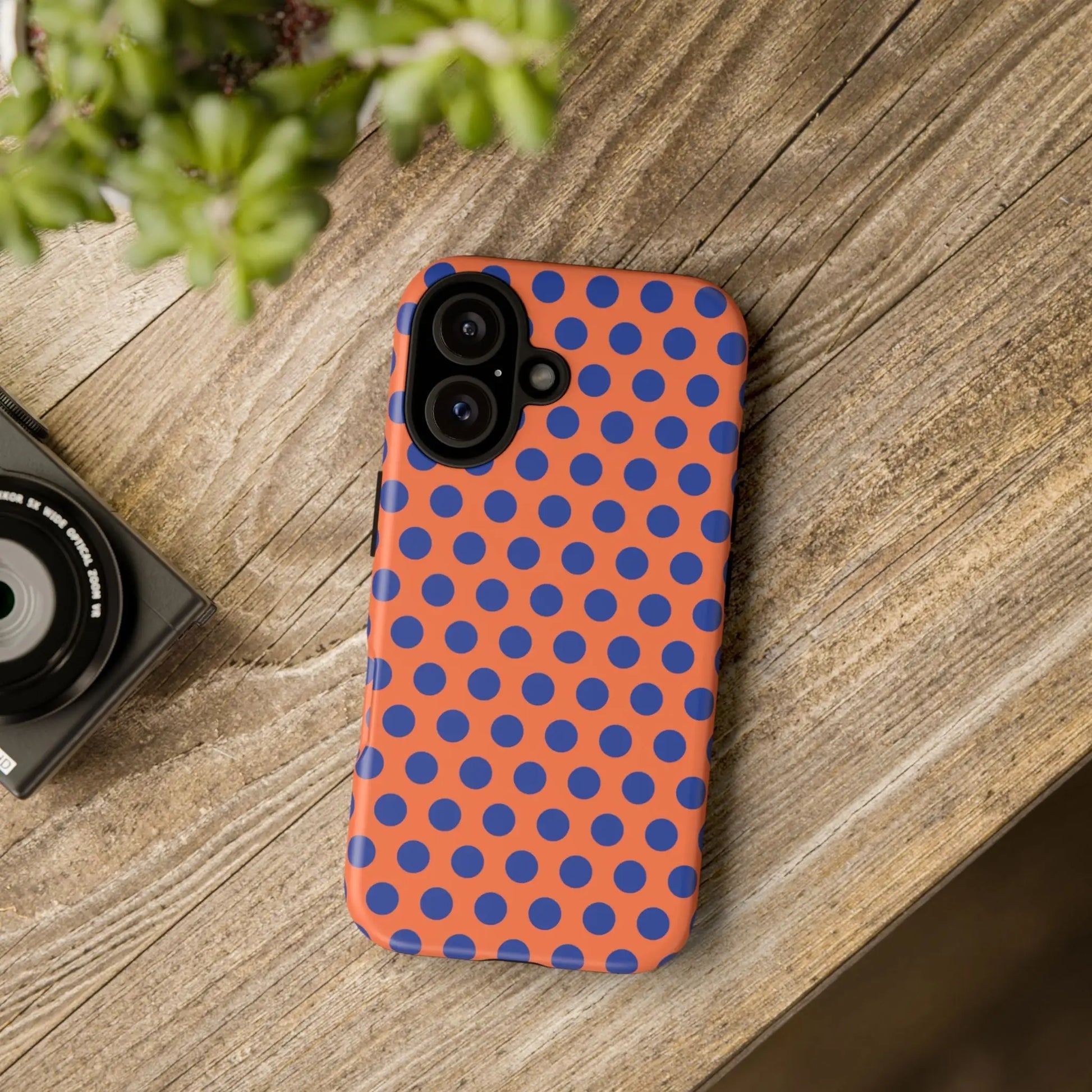 Orange Blue Polkadot Phone Case Cover - Phone Case