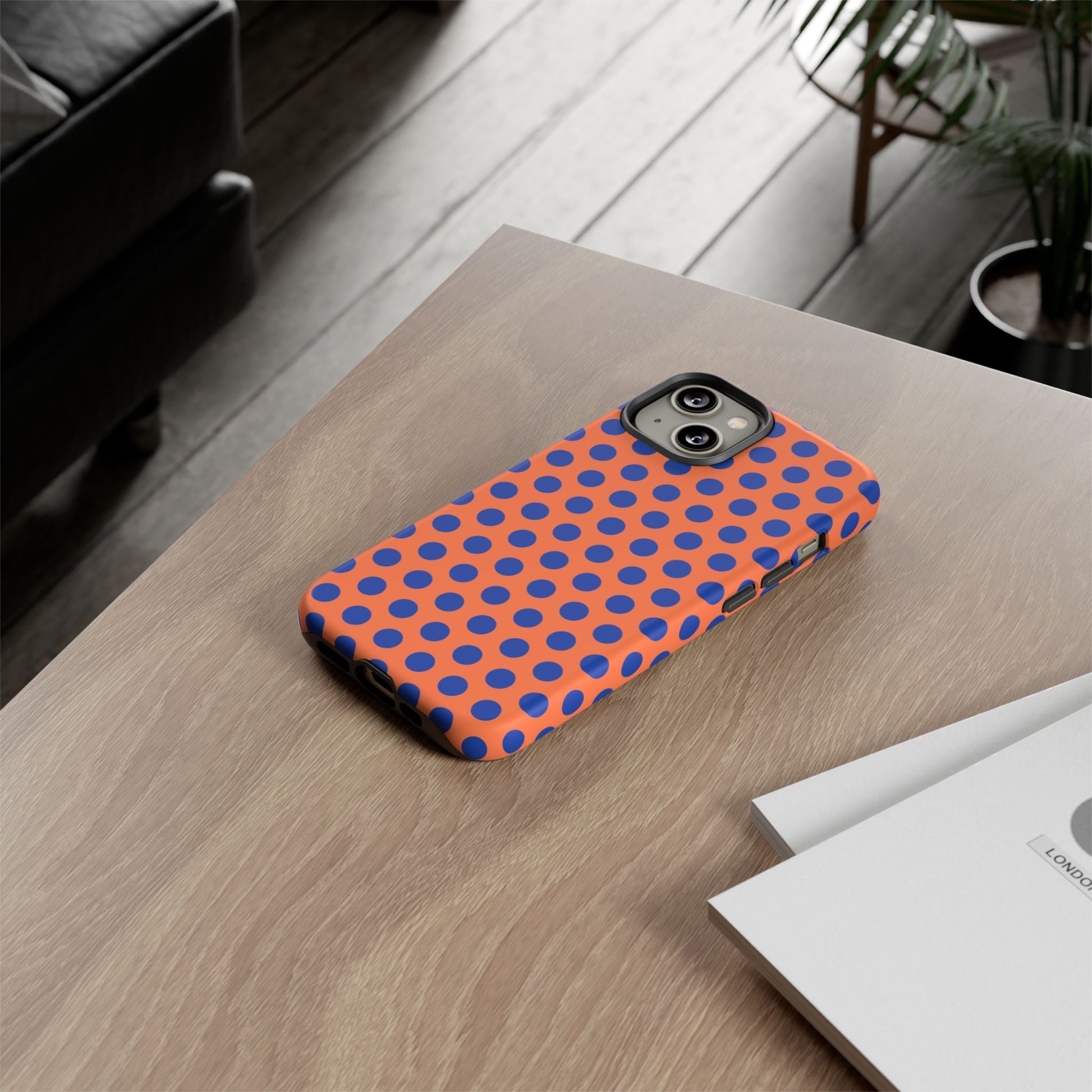 Orange Blue Polkadot Phone Case Cover - Phone Case