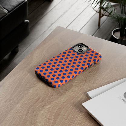 Orange Blue Polkadot Phone Case Cover - Phone Case