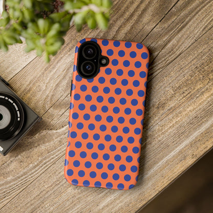 Orange Blue Polkadot Phone Case Cover - Phone Case