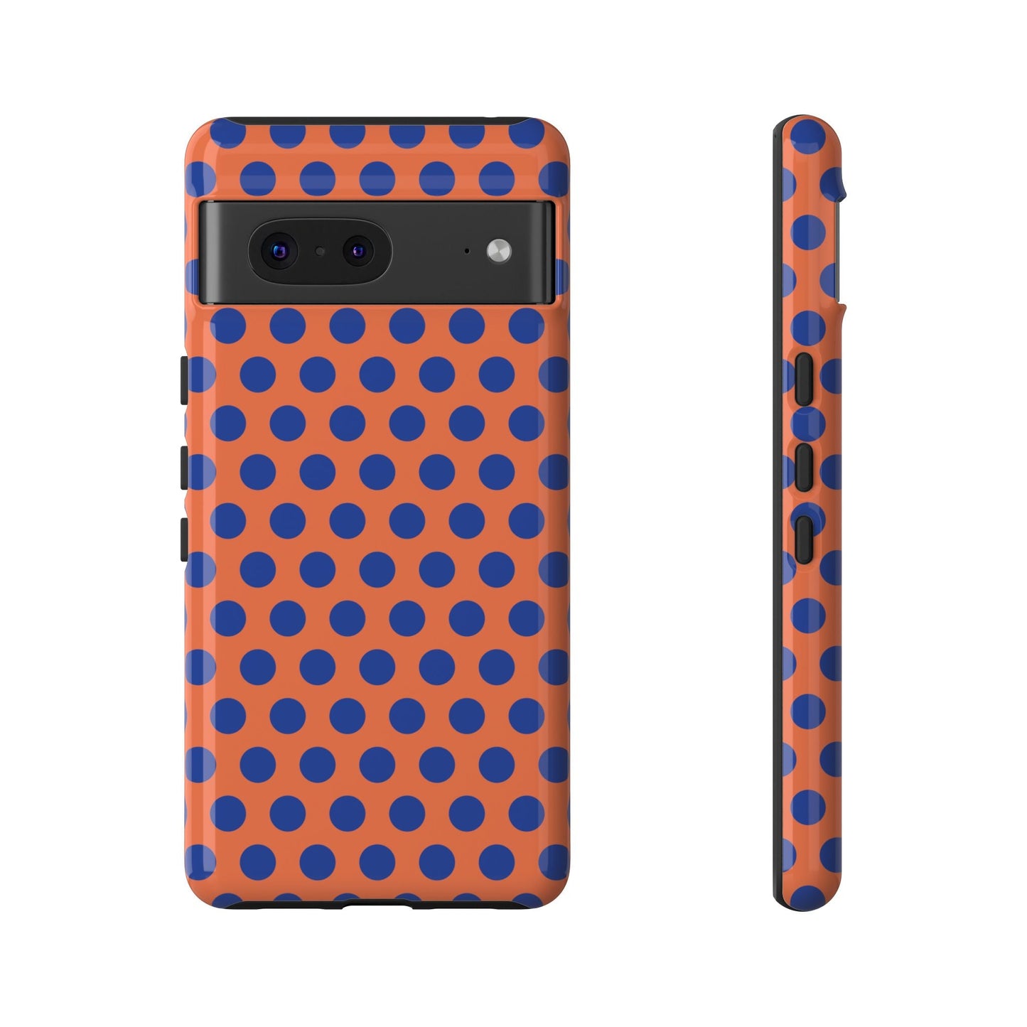 Orange Blue Polkadot Phone Case Cover - Google Pixel 7 / Glossy - Phone Case