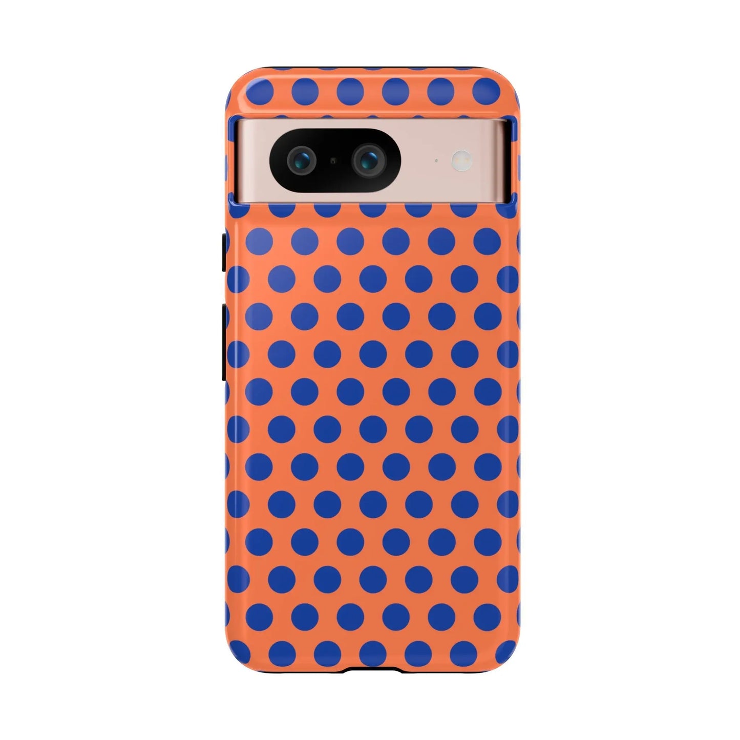 Orange Blue Polkadot Phone Case Cover - Google Pixel 8 / Glossy - Phone Case
