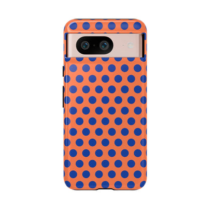 Orange Blue Polkadot Phone Case Cover - Google Pixel 8 / Glossy - Phone Case