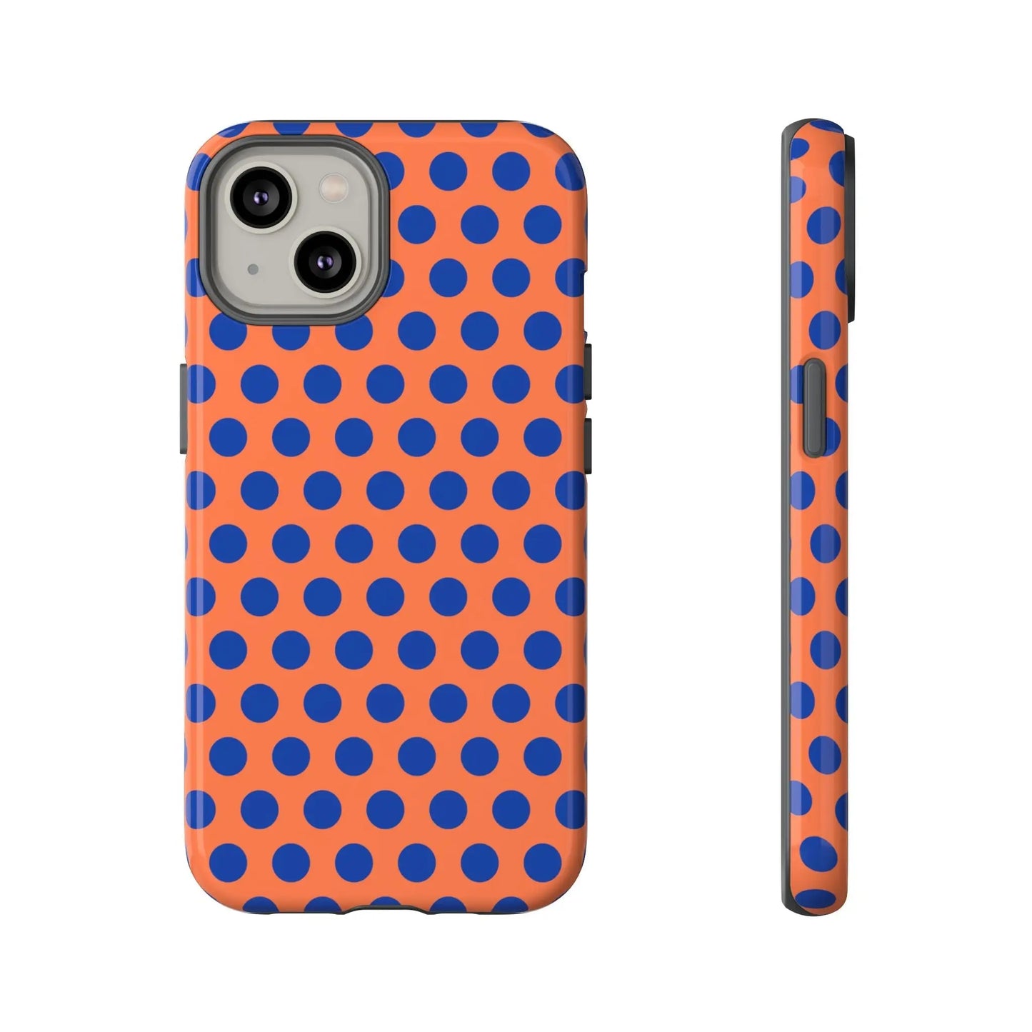 Orange Blue Polkadot Phone Case Cover - iPhone 14 / Glossy - Phone Case