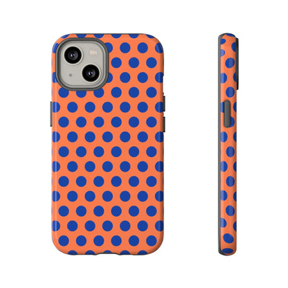 Orange Blue Polkadot Phone Case Cover - iPhone 14 / Glossy - Phone Case