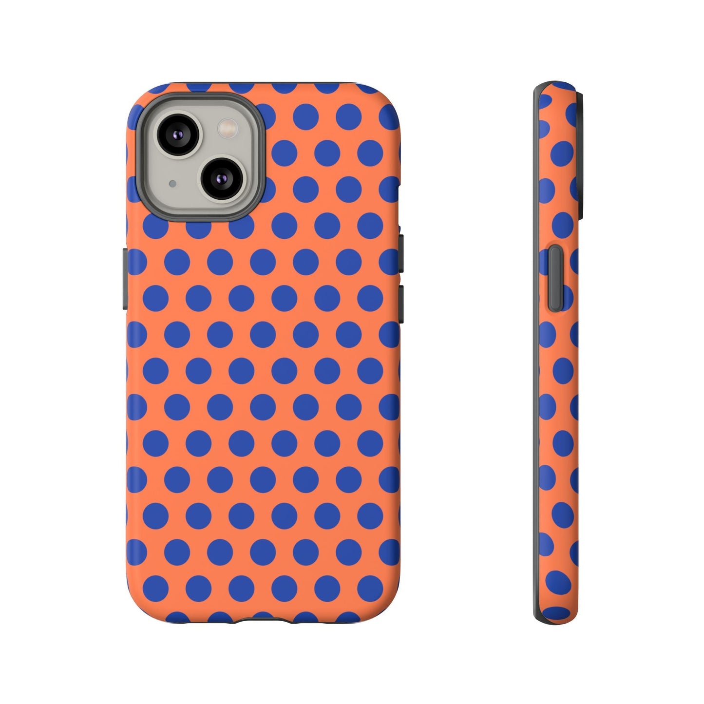 Orange Blue Polkadot Phone Case Cover - iPhone 14 / Matte - Phone Case