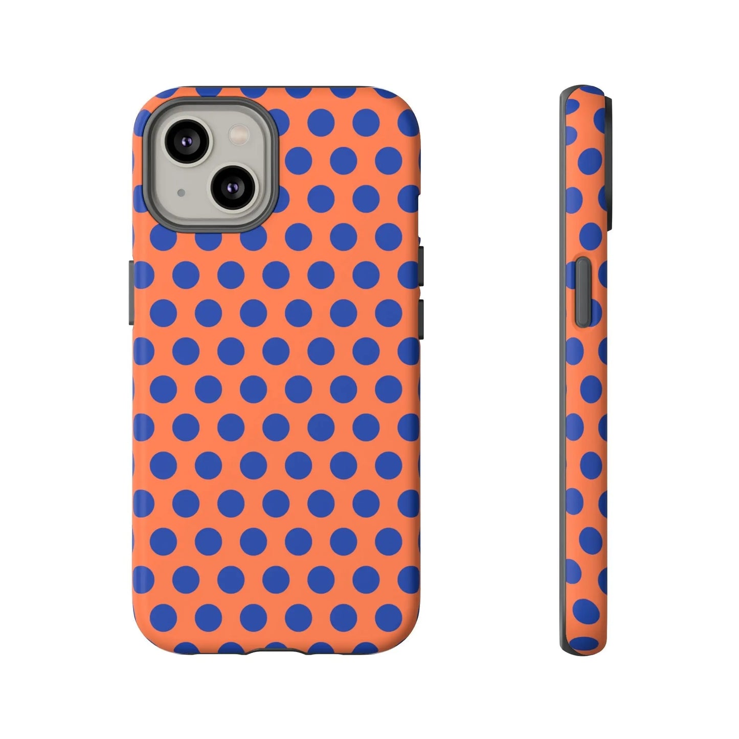 Orange Blue Polkadot Phone Case Cover - iPhone 14 / Matte - Phone Case