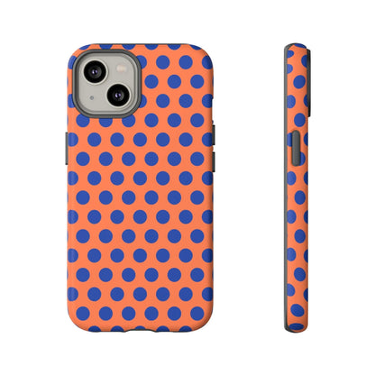 Orange Blue Polkadot Phone Case Cover - iPhone 14 / Matte - Phone Case