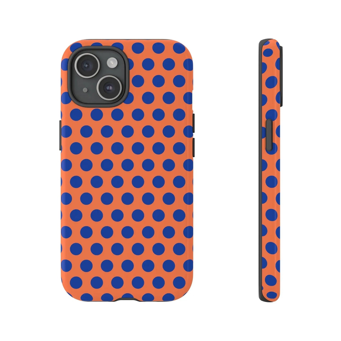 Orange Blue Polkadot Phone Case Cover - iPhone 15 / Glossy - Phone Case