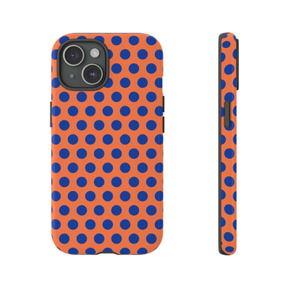 Orange Blue Polkadot Phone Case Cover - iPhone 15 / Glossy - Phone Case