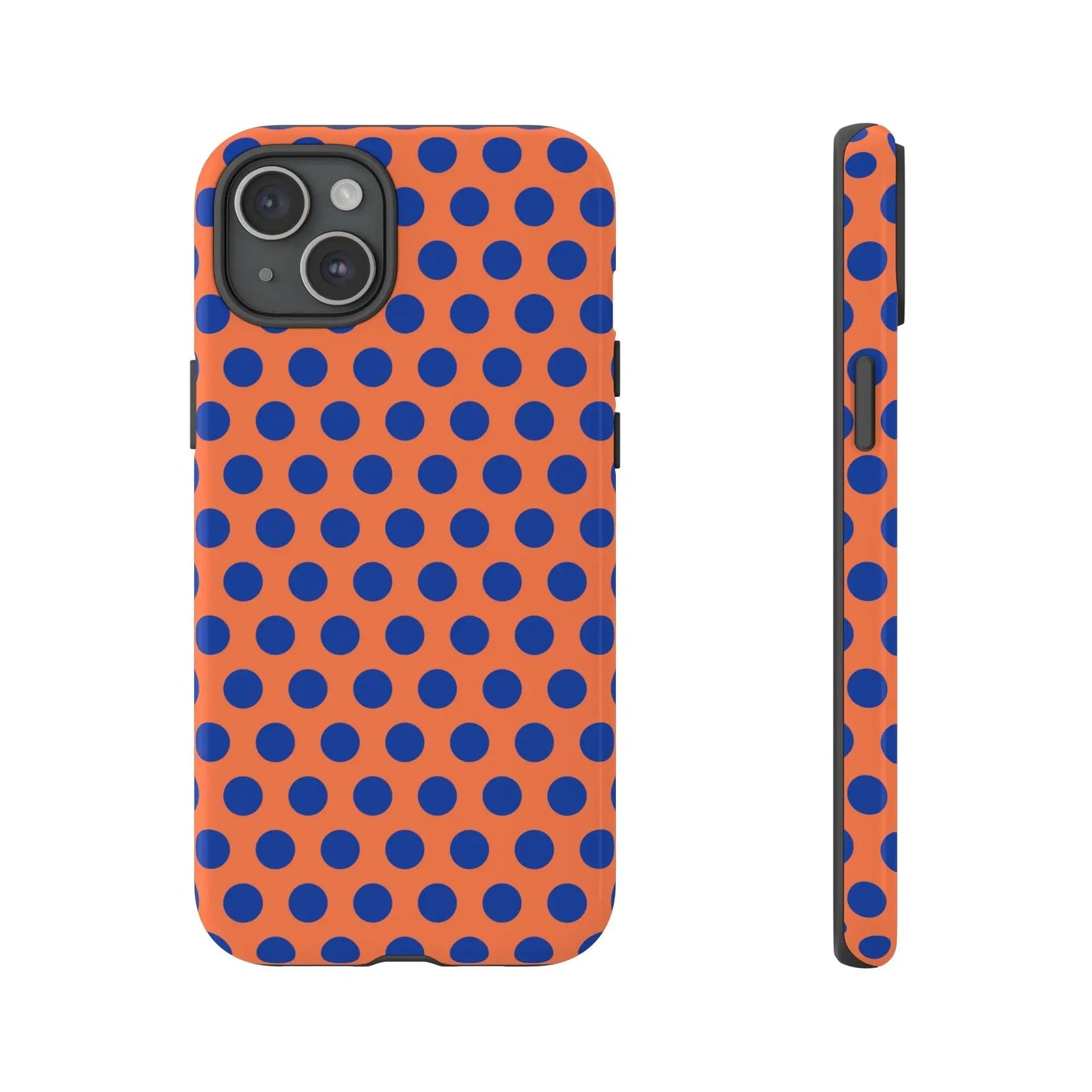 Orange Blue Polkadot Phone Case Cover - iPhone 15 Plus / Glossy - Phone Case