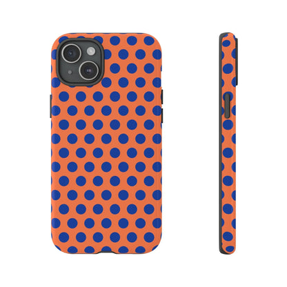 Orange Blue Polkadot Phone Case Cover - iPhone 15 Plus / Glossy - Phone Case