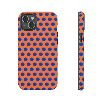 Orange Blue Polkadot Phone Case Cover - iPhone 15 Plus / Matte - Phone Case