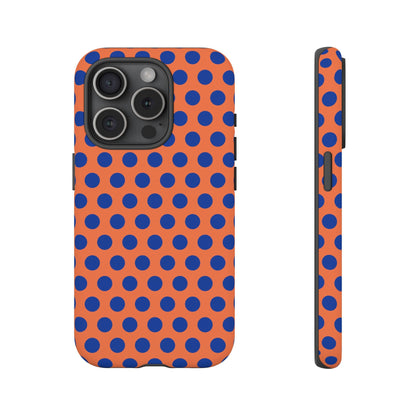 Orange Blue Polkadot Phone Case Cover - iPhone 15 Pro / Matte - Phone Case