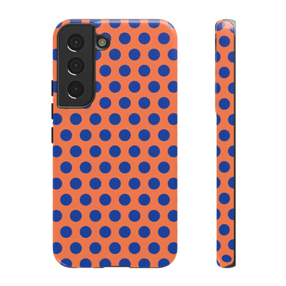 Orange Blue Polkadot Phone Case Cover - Samsung Galaxy S22 / Glossy - Phone Case