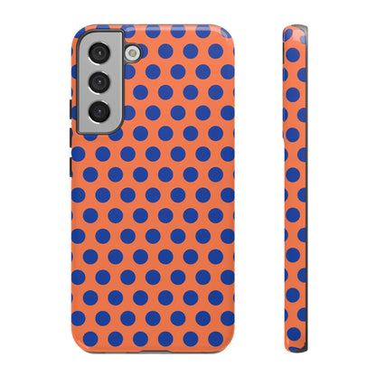 Orange Blue Polkadot Phone Case Cover - Samsung Galaxy S22 Plus / Glossy - Phone Case