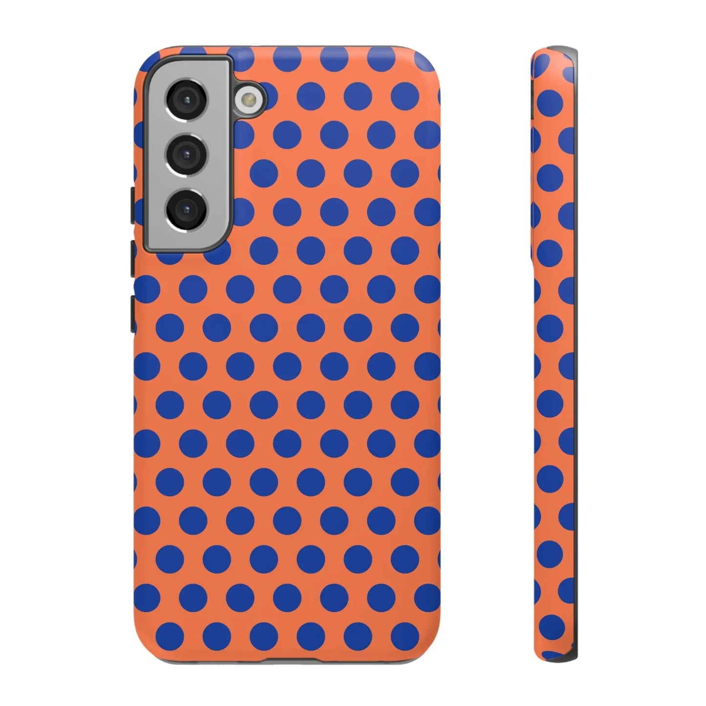 Orange Blue Polkadot Phone Case Cover - Samsung Galaxy S22 Plus / Matte - Phone Case