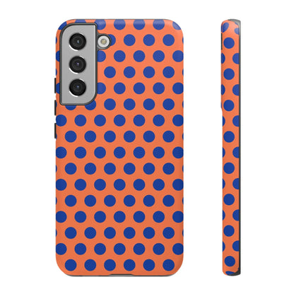 Orange Blue Polkadot Phone Case Cover - Samsung Galaxy S22 Plus / Matte - Phone Case