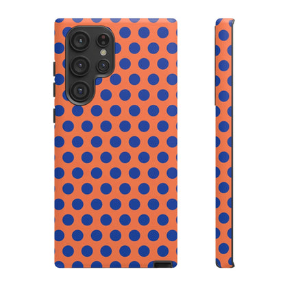 Orange Blue Polkadot Phone Case Cover - Samsung Galaxy S22 Ultra / Matte - Phone Case