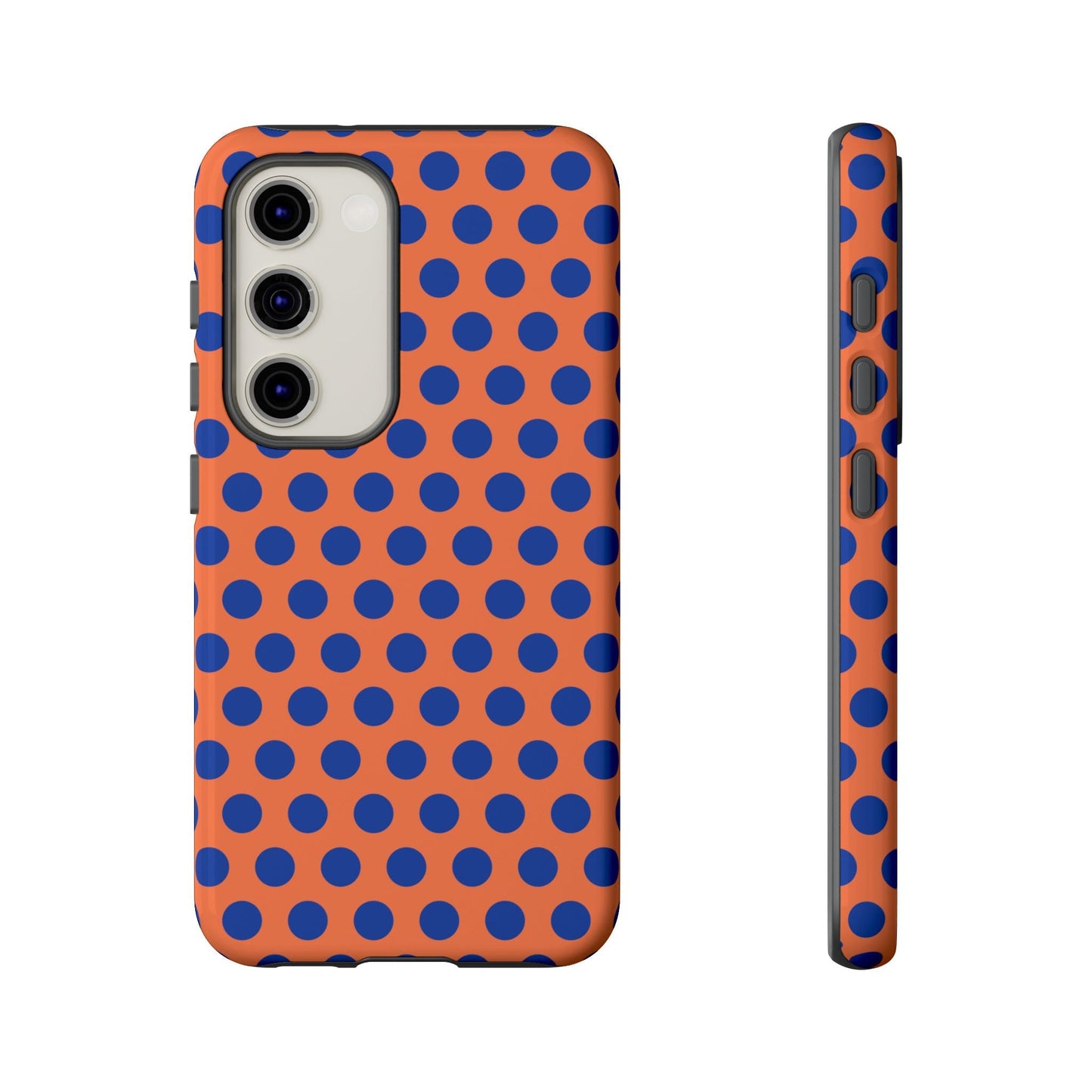 Orange Blue Polkadot Phone Case Cover - Samsung Galaxy S23 / Glossy - Phone Case