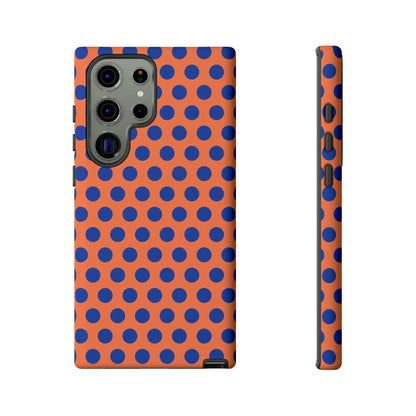 Orange Blue Polkadot Phone Case Cover - Samsung Galaxy S23 Ultra / Matte - Phone Case