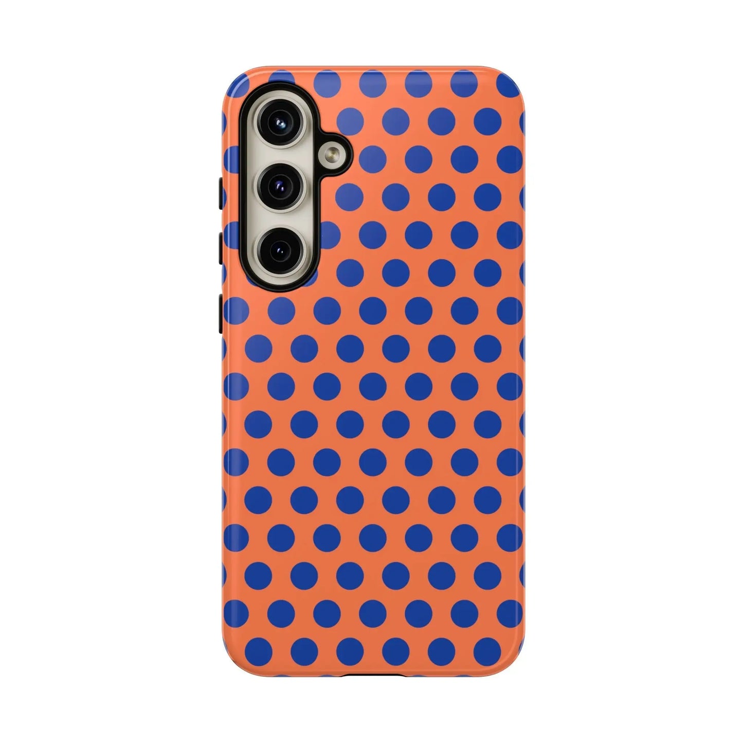 Orange Blue Polkadot Phone Case Cover - Samsung Galaxy S24 Plus / Glossy - Phone Case