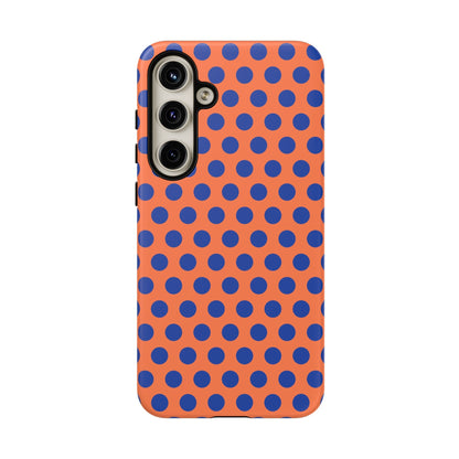 Orange Blue Polkadot Phone Case Cover - Samsung Galaxy S24 Plus / Matte - Phone Case