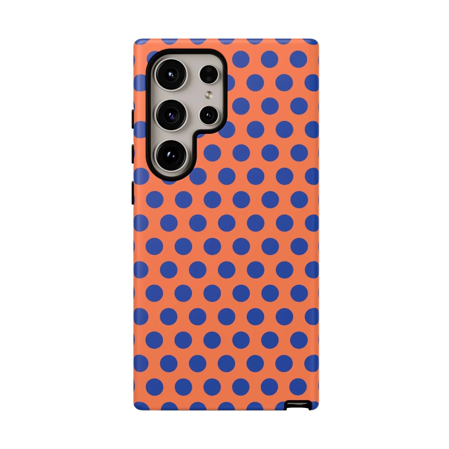 Orange Blue Polkadot Phone Case Cover - Samsung Galaxy S24 Ultra / Matte - Phone Case