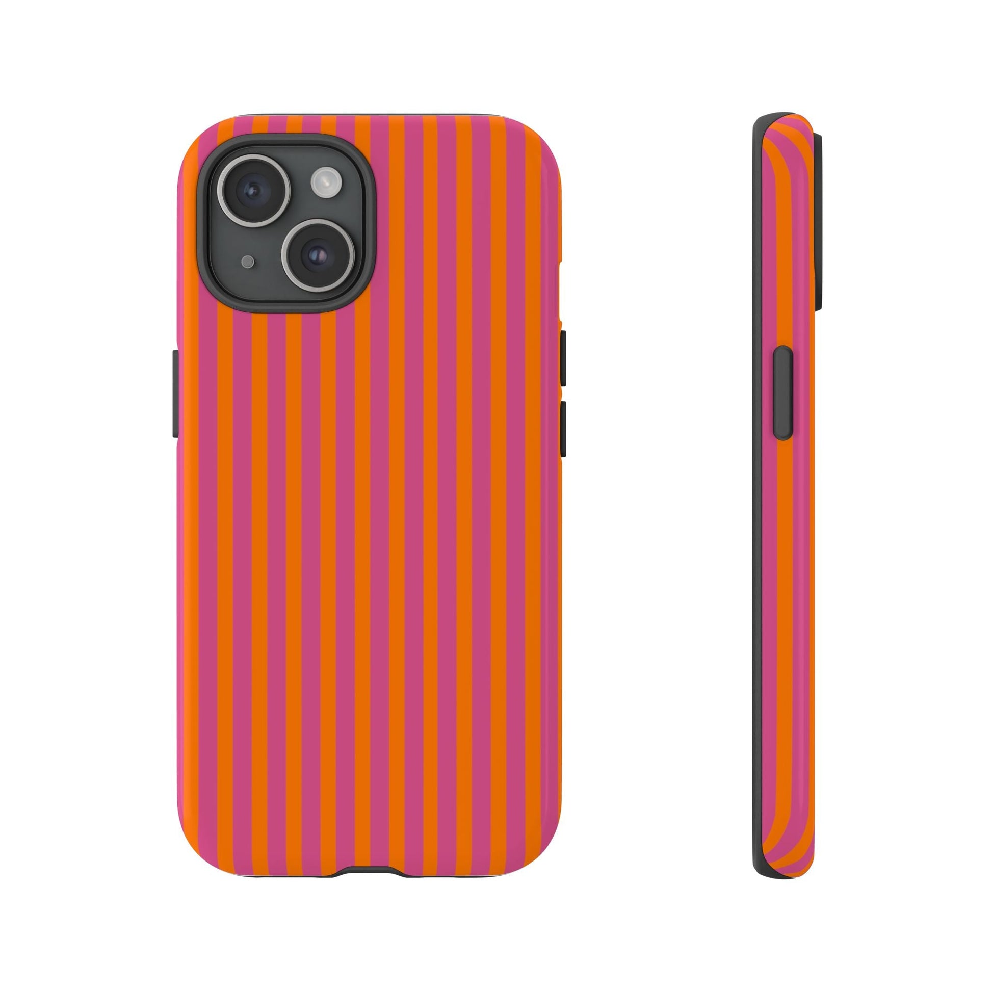 Orange Pink Striped Tough Phone Cases - Phone Case