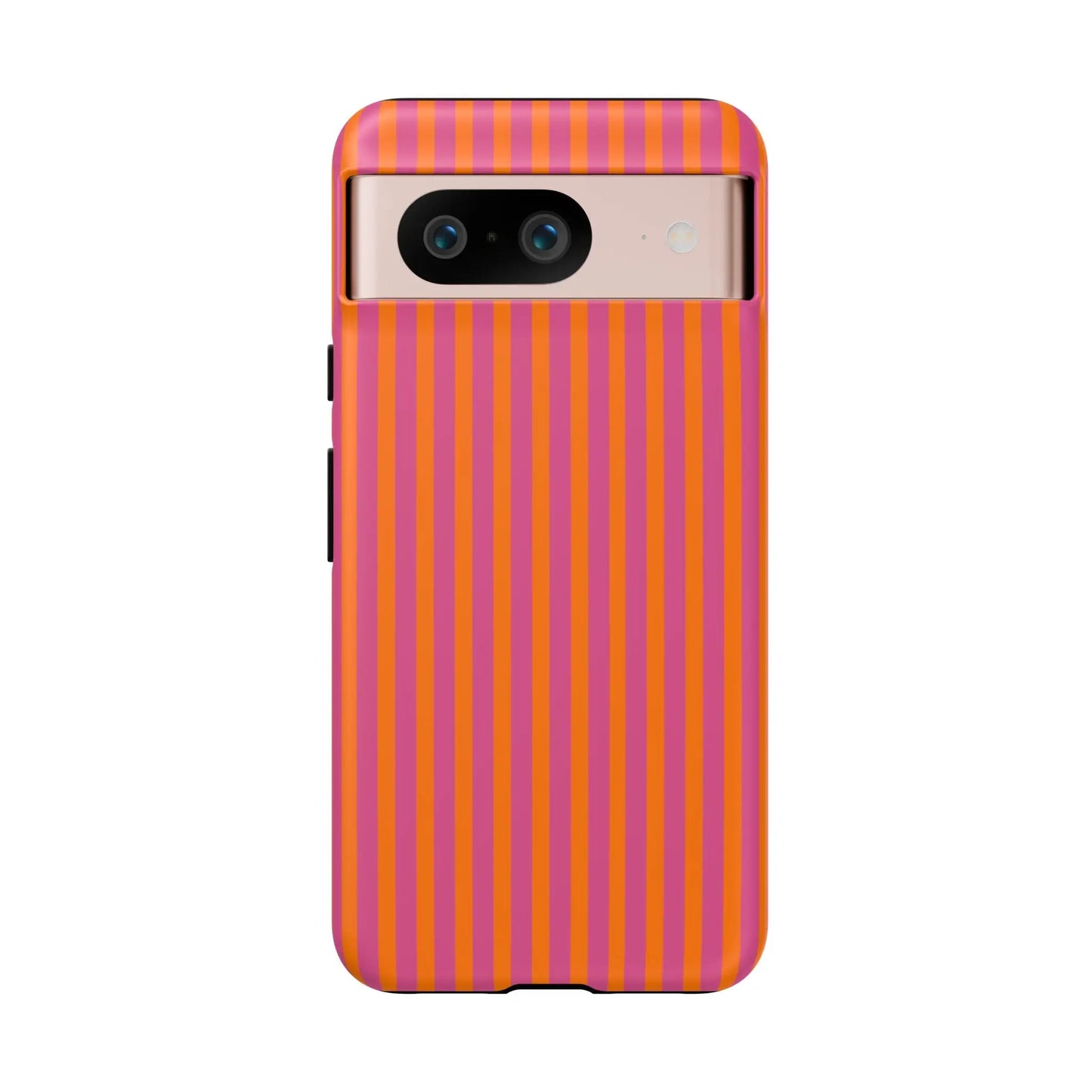 Orange Pink Striped Tough Phone Cases - Google Pixel 8 / Matte - Phone Case