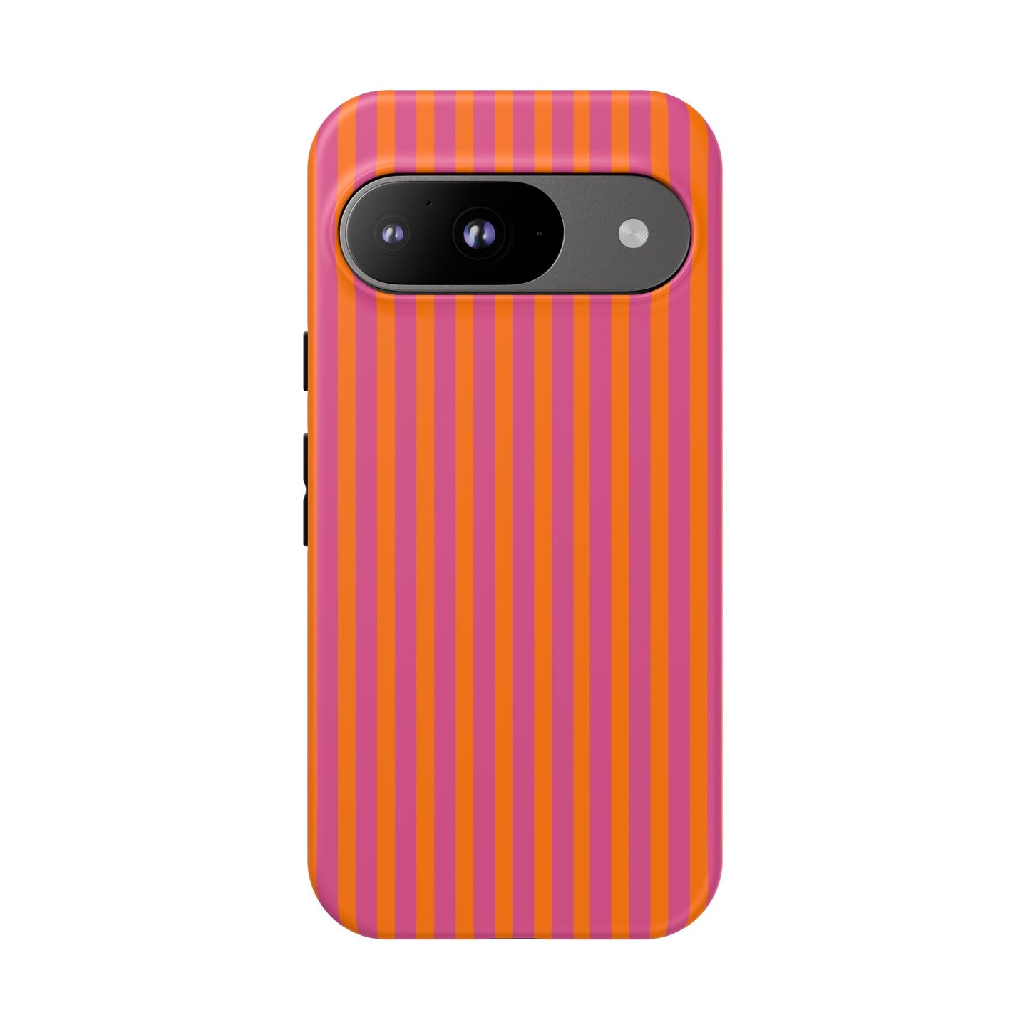 Orange Pink Striped Tough Phone Cases - Google Pixel 9 / Matte - Phone Case