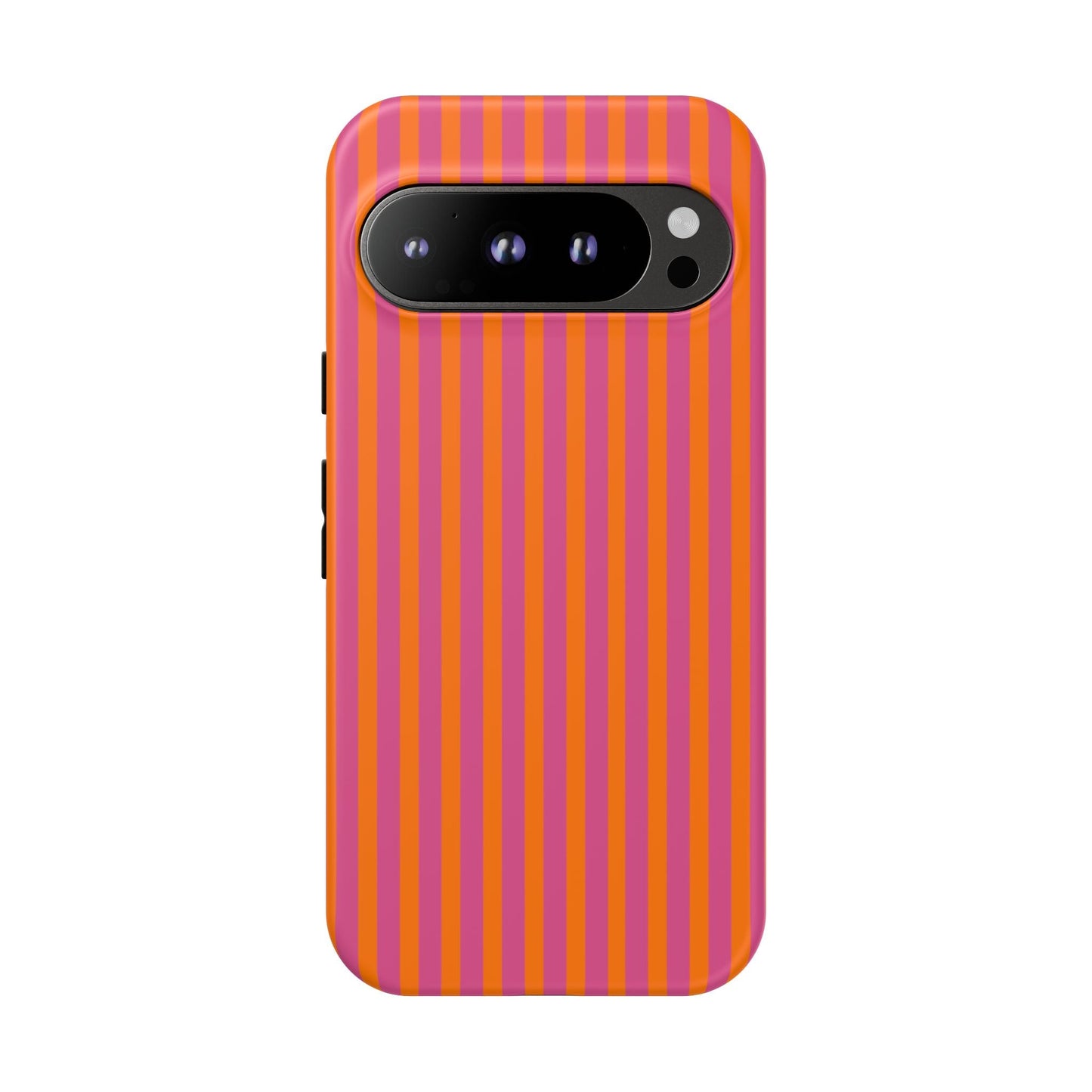Orange Pink Striped Tough Phone Cases - Google Pixel 9 Pro / Matte - Phone Case
