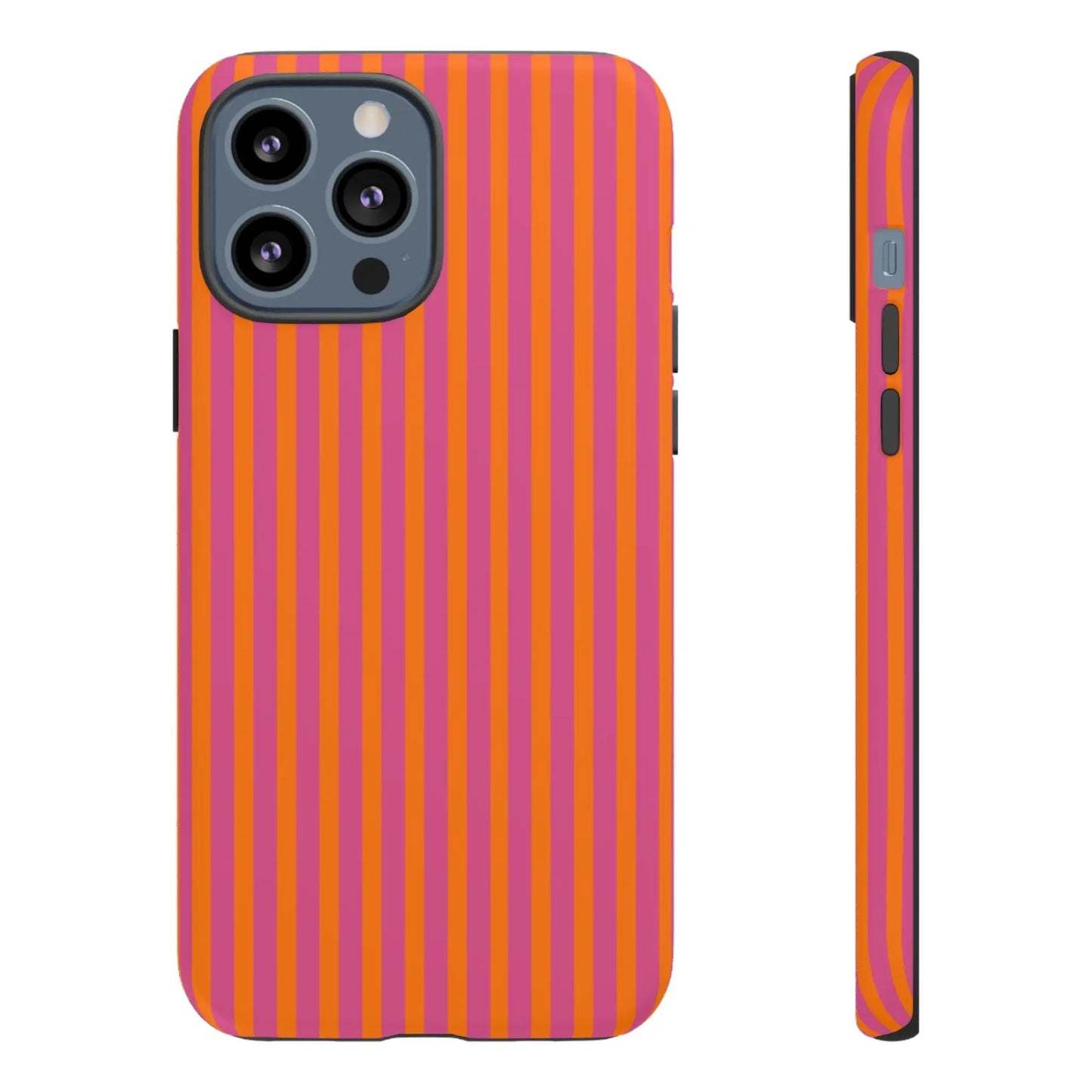 Orange Pink Striped Tough Phone Cases - iPhone 13 Pro Max / Matte - Phone Case