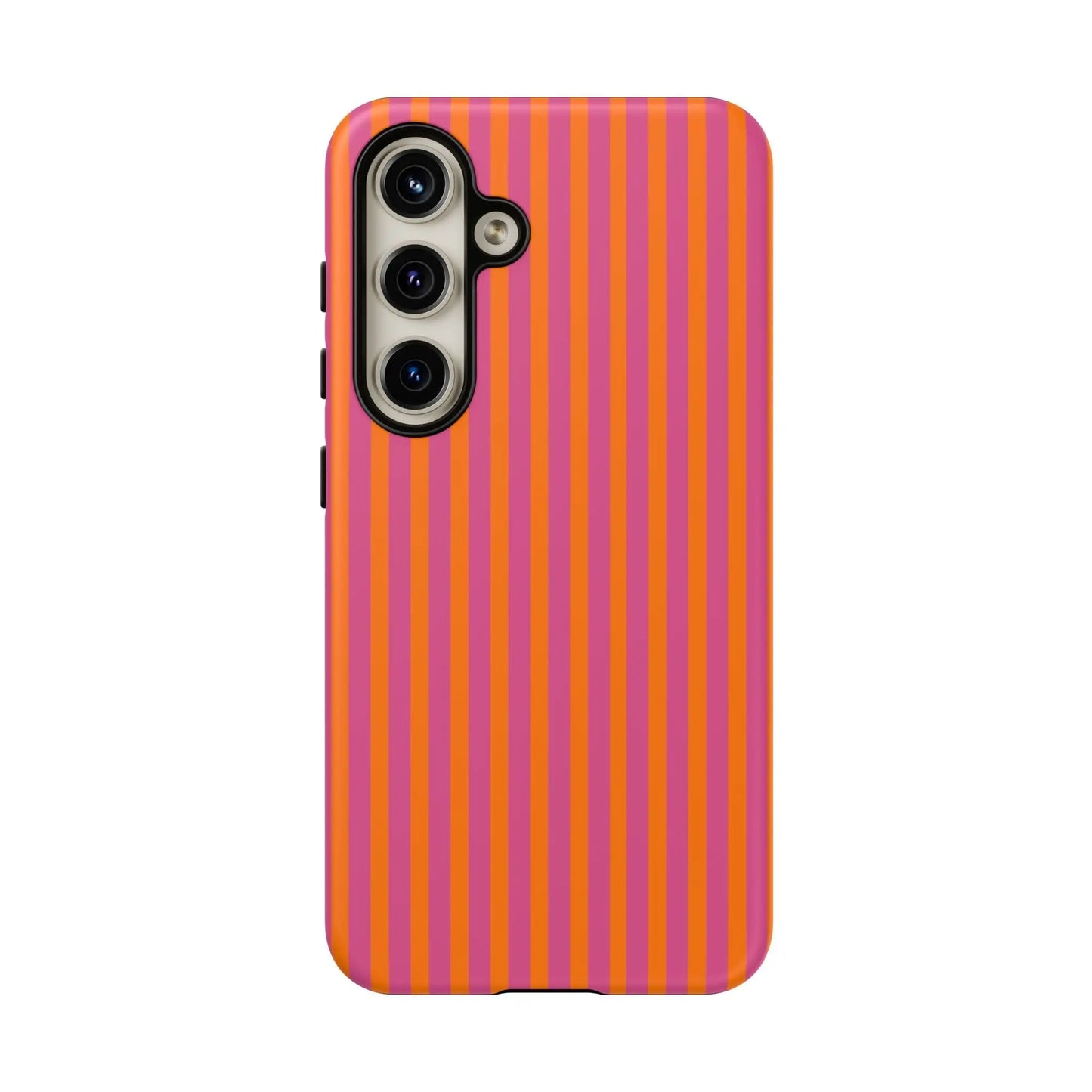 Orange Pink Striped Tough Phone Cases - Samsung Galaxy S24 / Matte - Phone Case