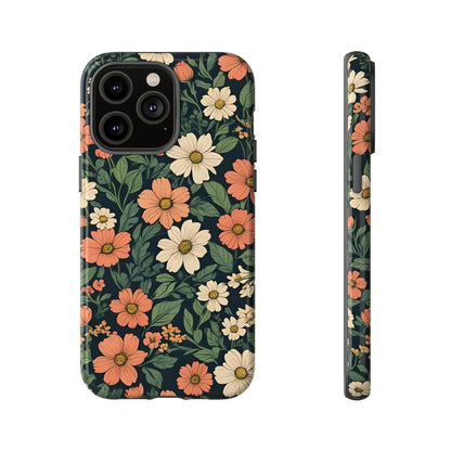 Orange & White Floral Phone Case Elegant Protection - iPhone 14 Pro Max / Glossy - Mobile Phone Cases