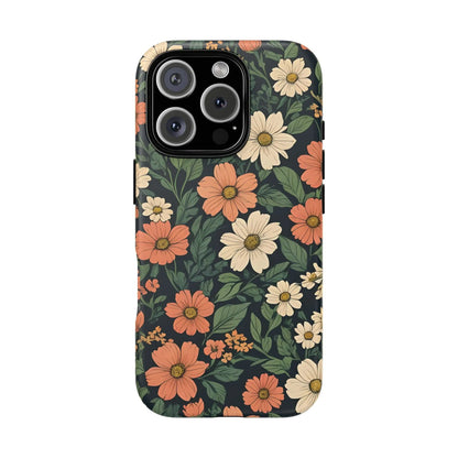 Orange & White Floral Phone Case Elegant Protection - iPhone 16 Pro / Matte - Mobile Phone Cases