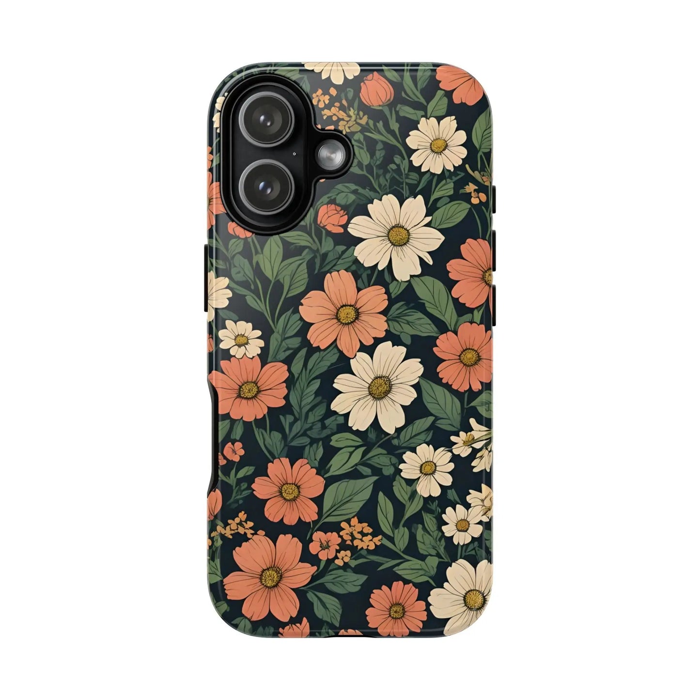 Orange & White Floral Phone Case Elegant Protection - iPhone 17 / Glossy - Mobile Phone Cases