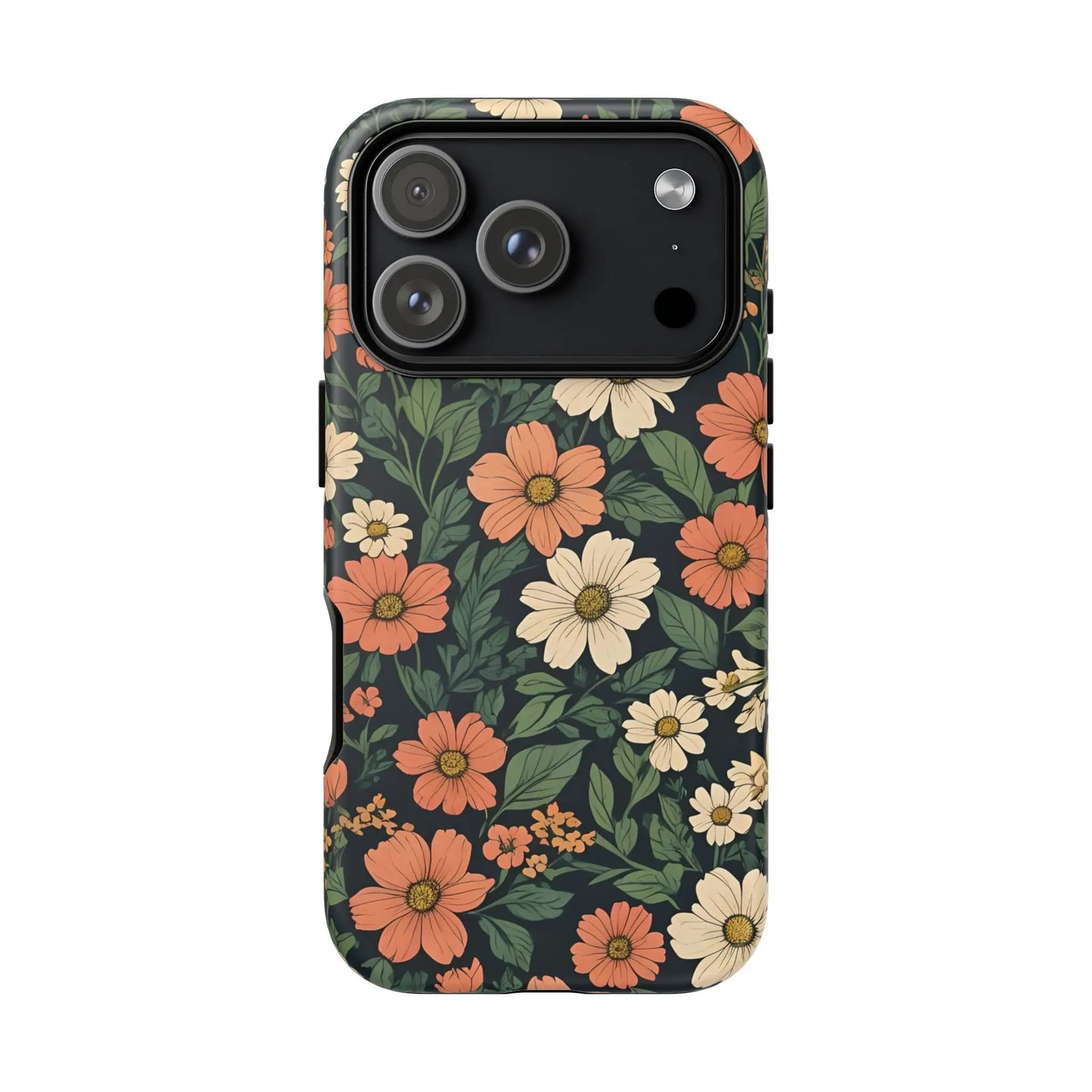 Orange & White Floral Phone Case Elegant Protection - iPhone 17 Pro / Matte - Mobile Phone Cases