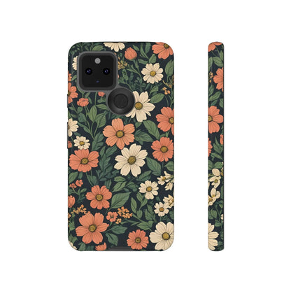 Orange & White Floral Phone Case Elegant Protection - Mobile Phone Cases