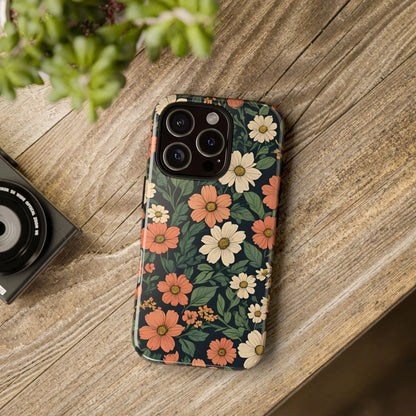 Orange & White Floral Phone Case Elegant Protection - Mobile Phone Cases