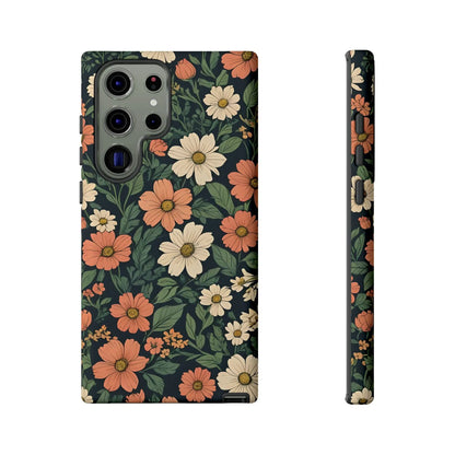 Orange & White Floral Phone Case Elegant Protection - Samsung Galaxy S23 Ultra / Matte - Mobile Phone Cases