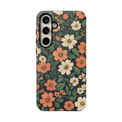 Orange & White Floral Phone Case Elegant Protection - Samsung Galaxy S24 Plus / Matte - Mobile Phone Cases