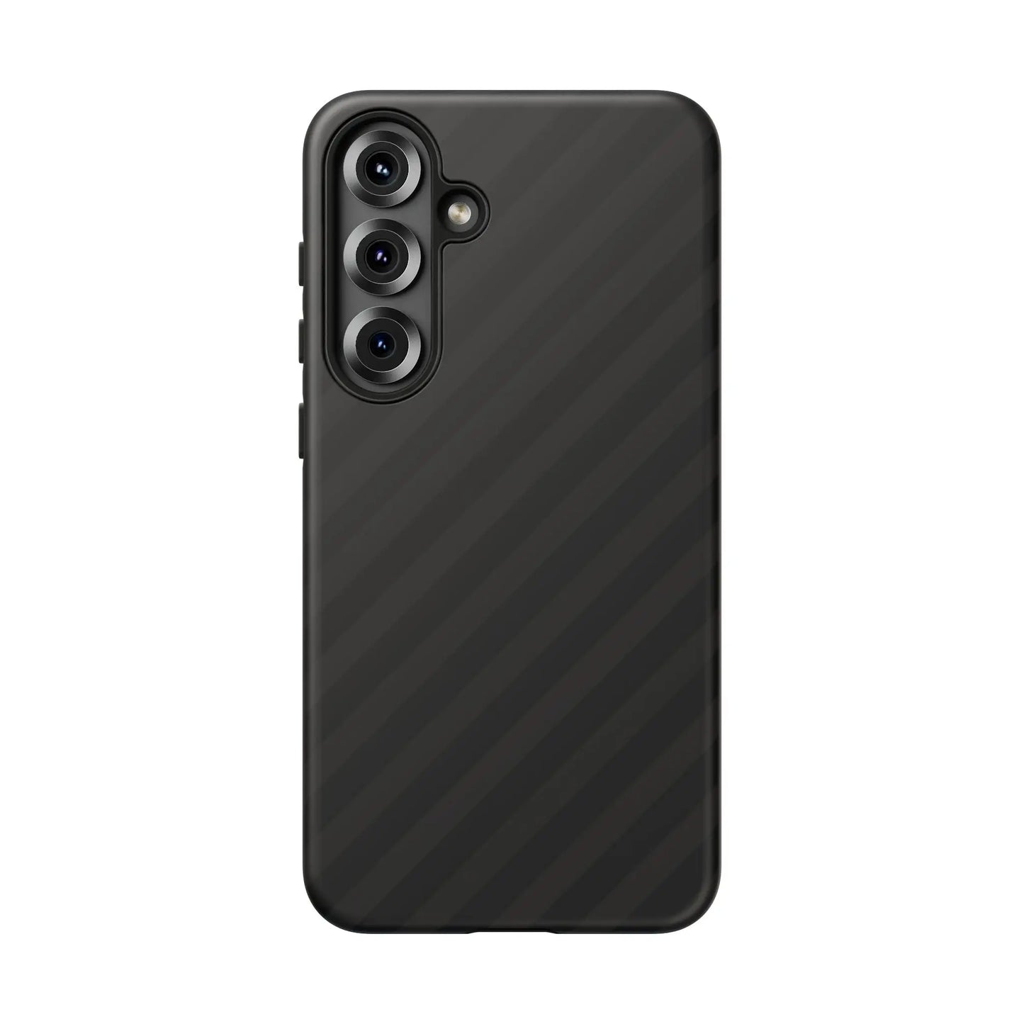 Black diagonal pattern carbon fiber phone case with tough gloss finish for samsung galaxy s23 back side view