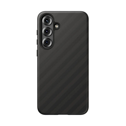 Black diagonal pattern carbon fiber phone case with tough gloss finish for samsung galaxy s23 back side view