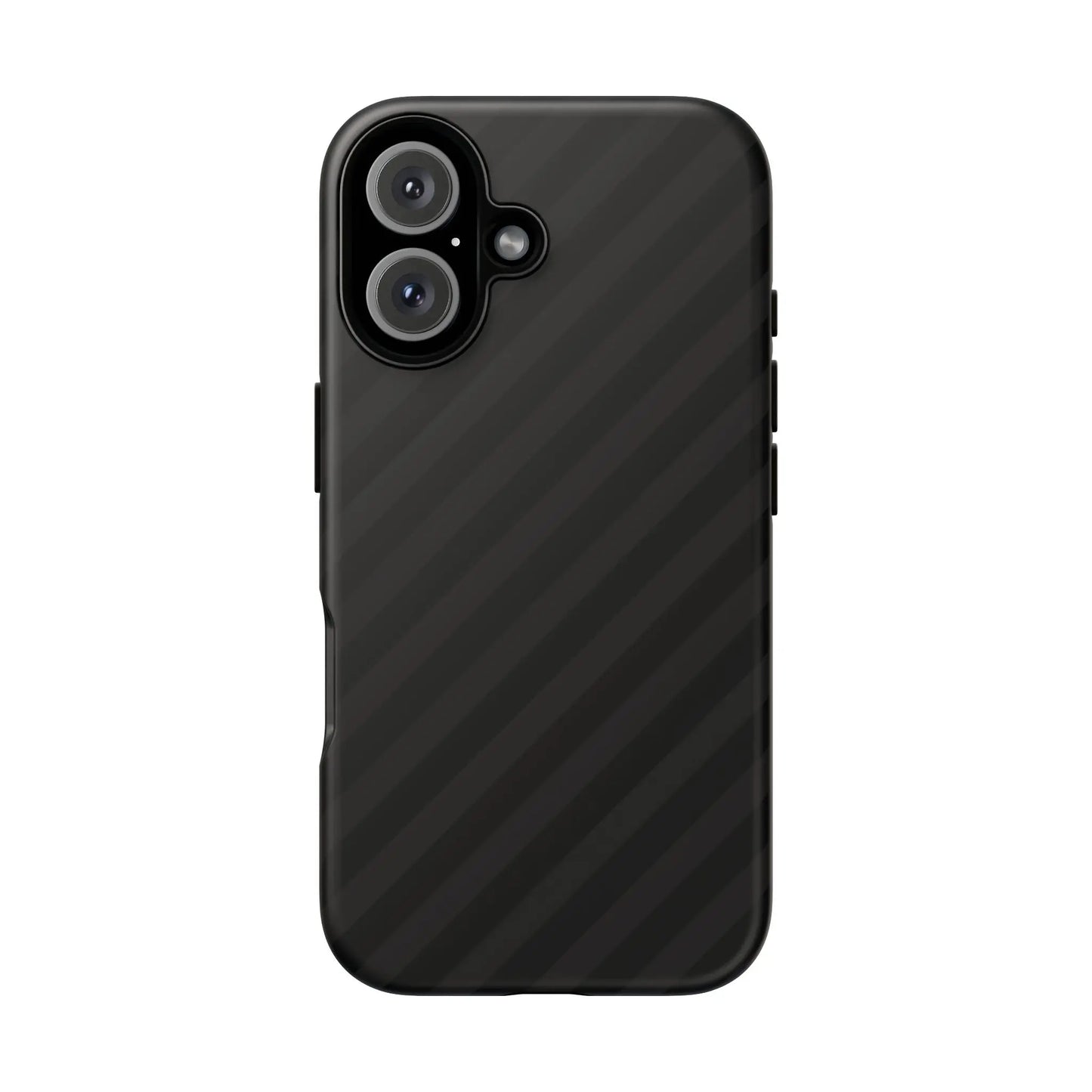 Black carbon fiber-patterned phone case back with sleek black diagonal pattern tough gloss finish for iPhone Samsung and Pixel