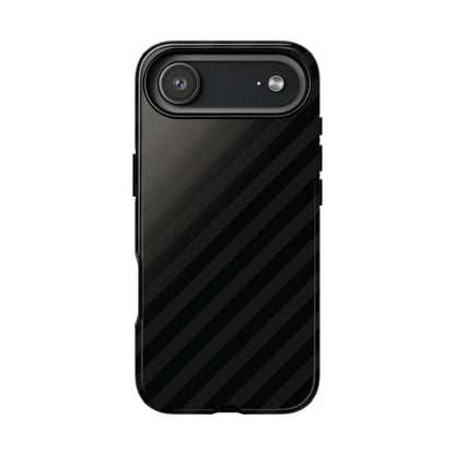 Black phone case backside with diagonal pattern tough gloss finish featuring a unique carbon fiber texture design
