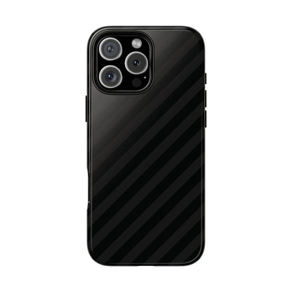 Back side of black diagonal pattern tough phone case with glossy finish for iphone samsung and google pixel